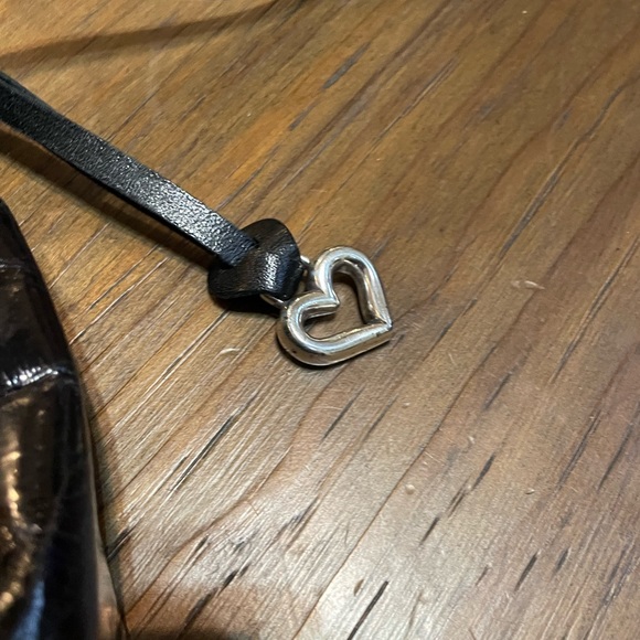 BRIGHTON CROC EMBOSSED TOTE Black Patent Leather Shoulder bag silver - Picture 3 of 8